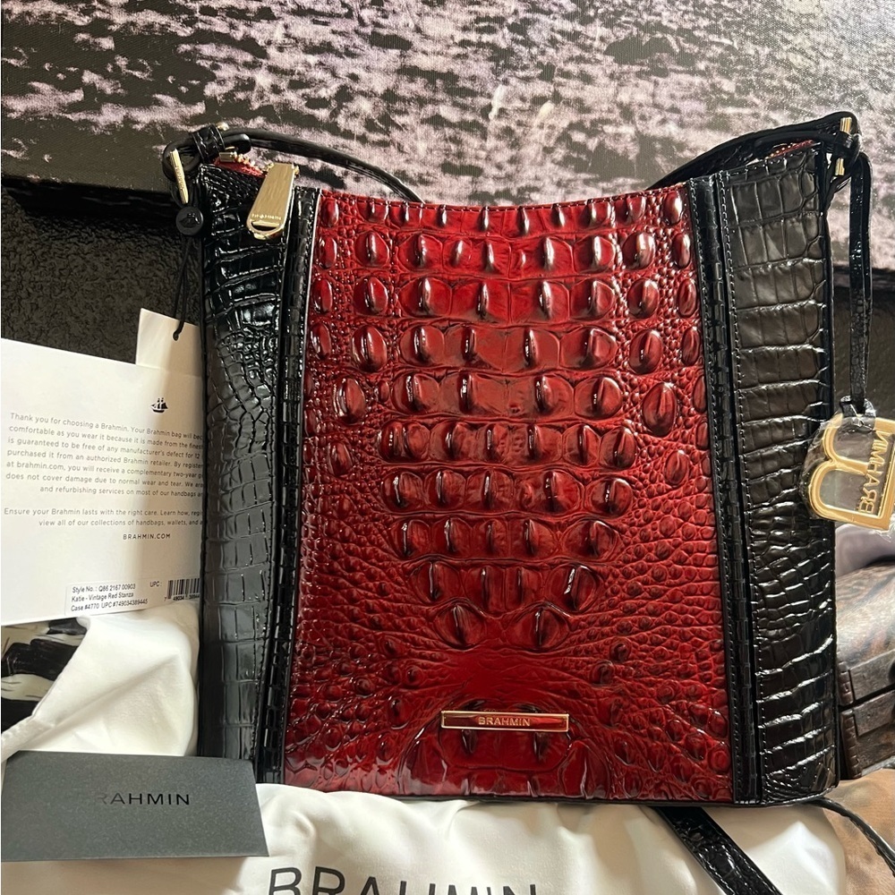 Nwt- Brahmin Stunning Katie Vintage Red Stanza — image 8 of 8
